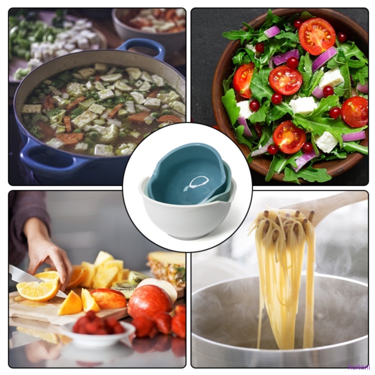 Set 3 Bát Nhựa Trộn Salad Rau Củ Quả Tiện Lợi