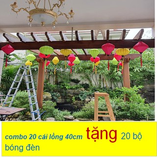 Bộ đèn lồng 20cm 40cm phi trơn treo ngoài trời