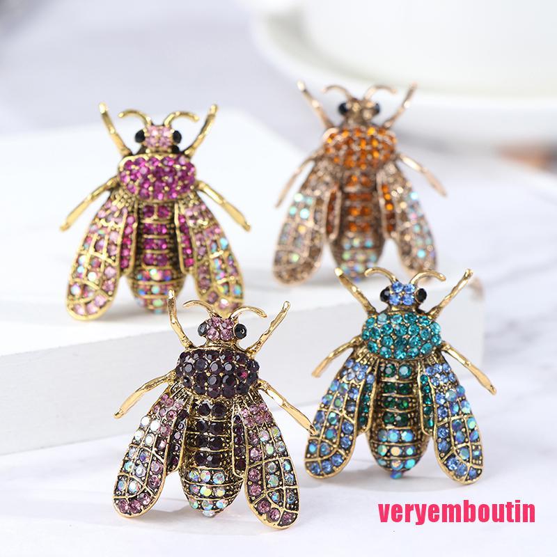 Trâm Cài Áo Hình Con Ong Đính Đá 3d 1 Cái