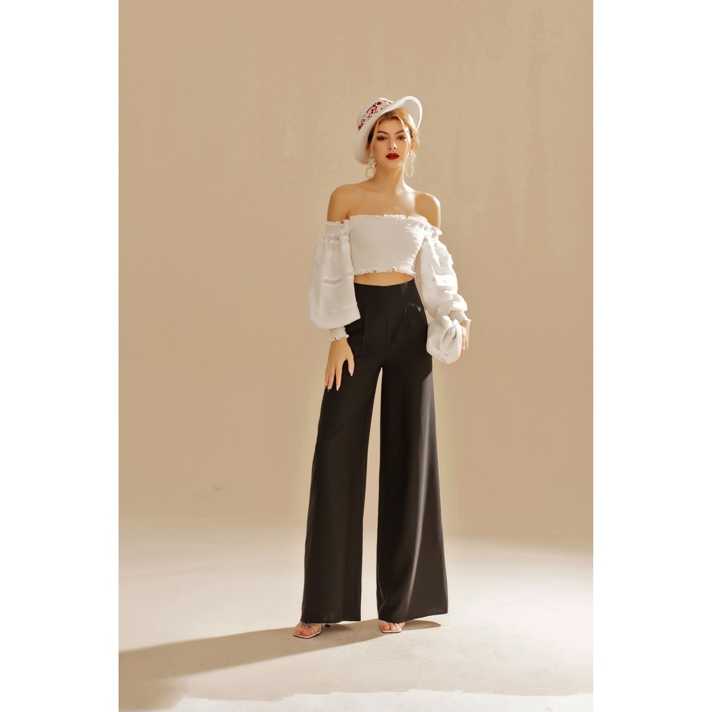 SÒ VINTAGE - KURO Quần ống rộng xếp ly túi xéo | BigBuy360 - bigbuy360.vn