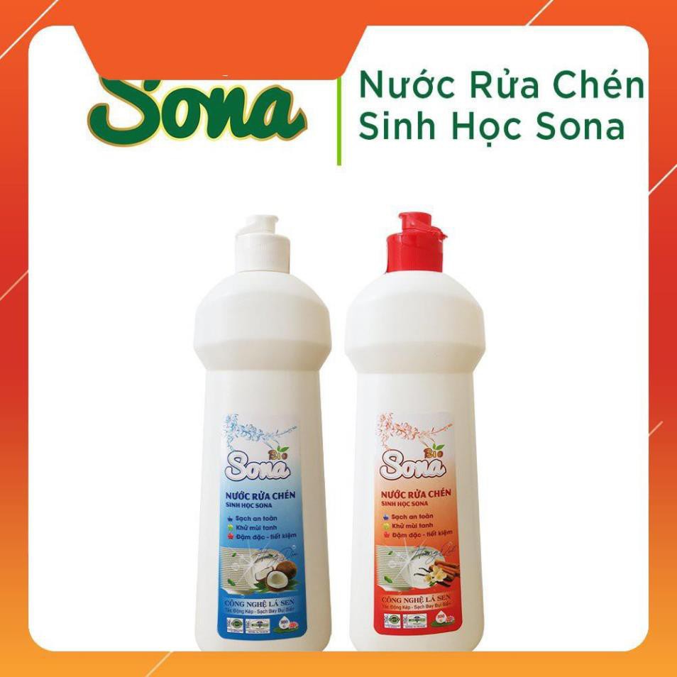 Nước Rửa Chén, Nước Rửa Bát Sona 800gr - Hương Quế/ Hương Dừa