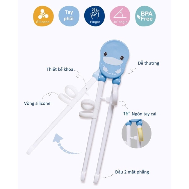 Đũa tập ăn xỏ ngón cho bé KUKU KU3038
