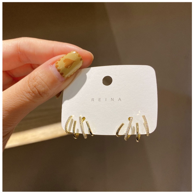 Khuyên Tai Bốn Lá Đính Đá Zircon Lấp Lánh Hợp Thời Trang Không Gây Dị Ứng Cho Nữ