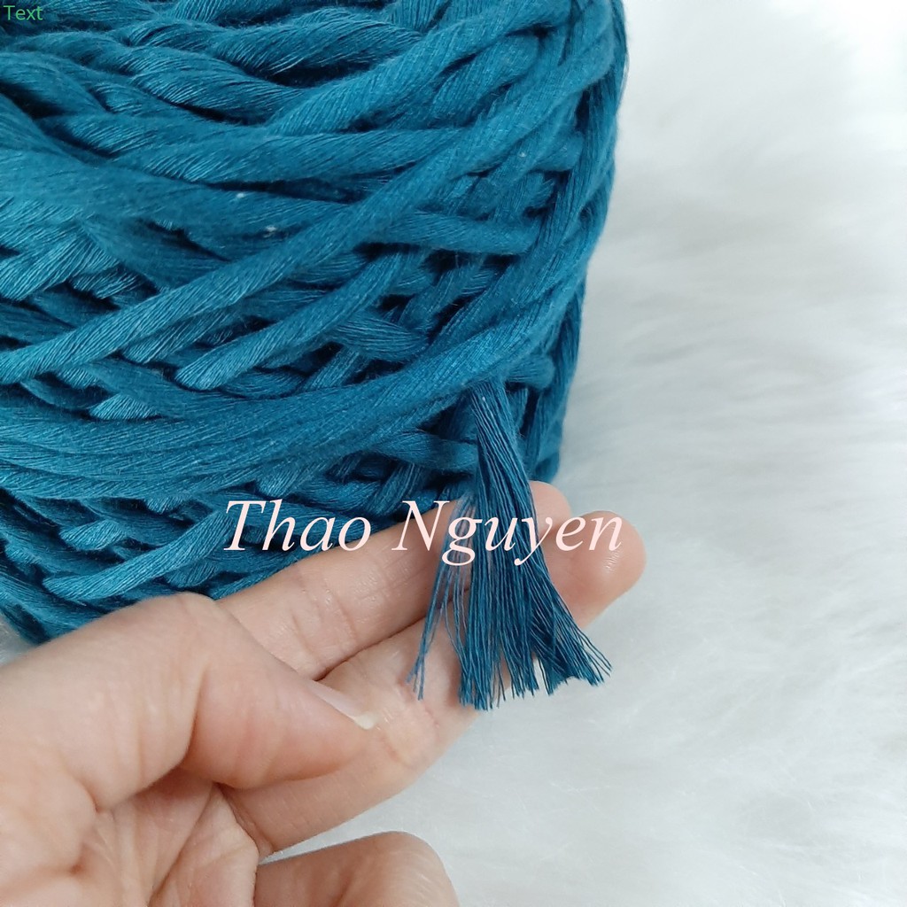 ( ảnh thật). Dây thừng macrame, dây cotton màu XANH CỔ VỊT.