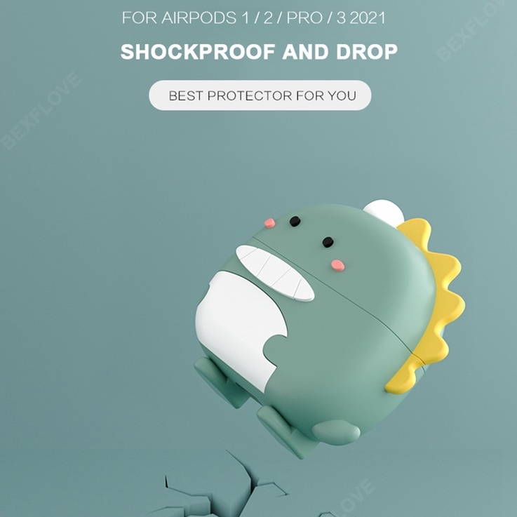 Vỏ bảo vệ hộp sạc tai nghe SPRISE silicon họa tiết hoạt hình 3D độc đáo thích hợp cho Airpods 2 3 Pro