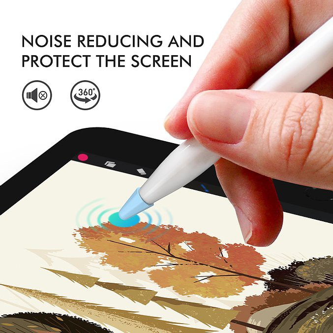 Bảo Vệ Đầu Bút Apple Pencil 1, 2 Bộ 8 Đầu Silicone Aha Style Silicone Tip Cover