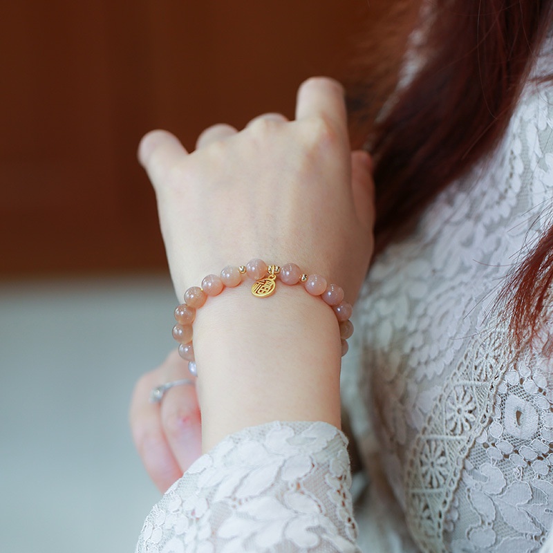 Hàng Mới Về [Hàng Mới Về] Vòng Đeo Tay May Mắn Dạng Vòng Tròn Nhỏ Tươi Mới Phong Cách Mori Cho Nữ