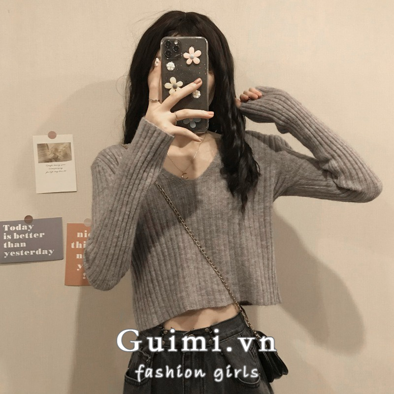 Quần Lót Legging Dệt Kim Cổ Chữ V Thiết Kế Mới Thời Trang Mùa Thu Đông Dành Cho Nữ