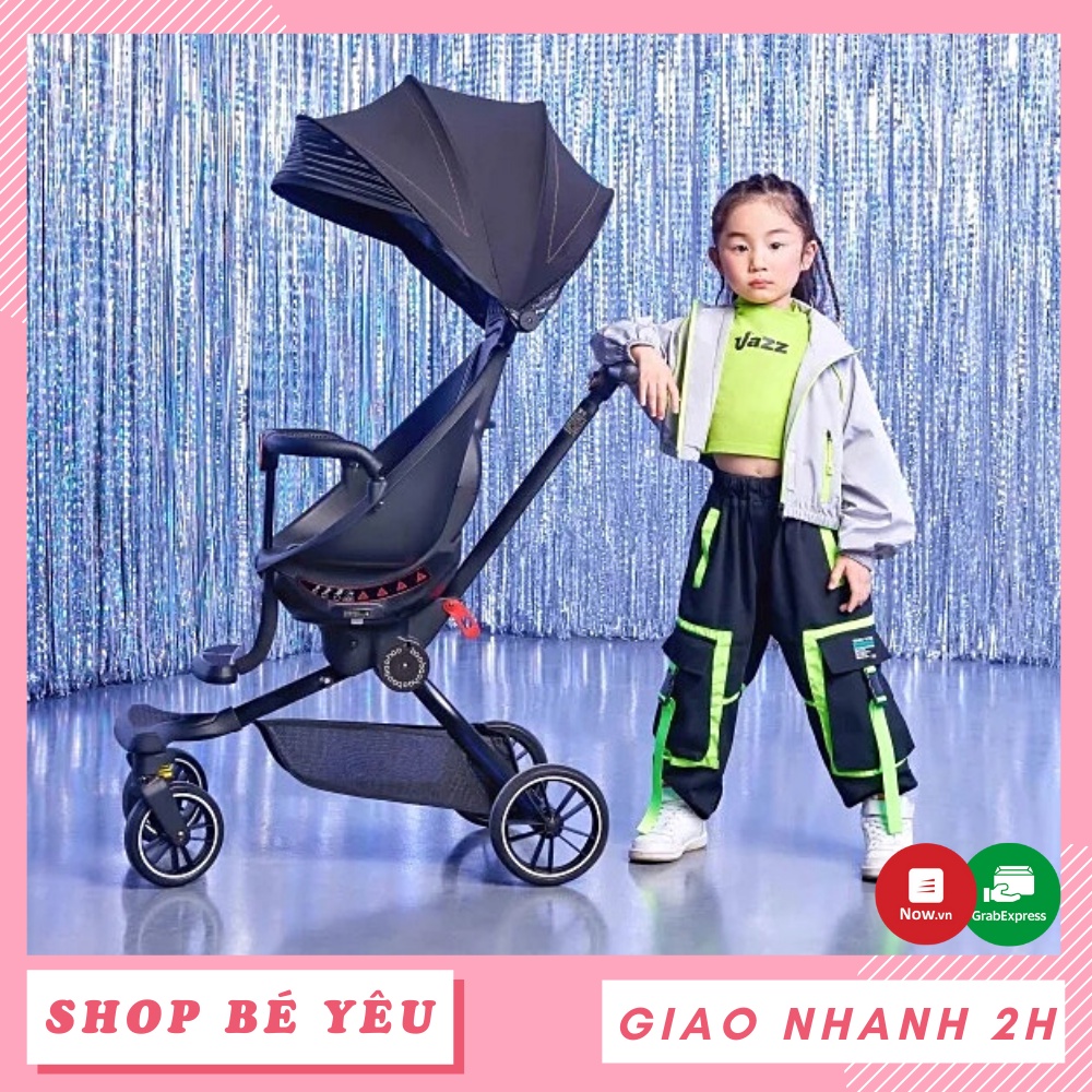 [TẶNG KÈM ĐỆM] Xe đẩy cho bé 2 chiều 4 tư thế  𝑭𝒓𝒆𝒆𝒔𝒉𝒊𝒑  Xe đẩy Baobaohao V8 hàng cao cấp màu đen