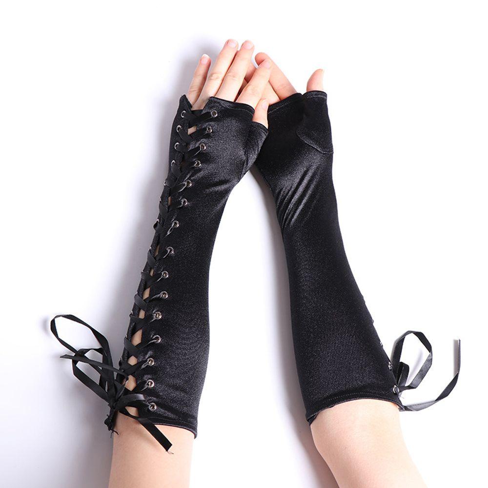 Găng Tay Lưới Ren Giữ Ấm Cánh Tay Phong Cách Gothic Thời Trang Cho Nữ Dự Tiệc
