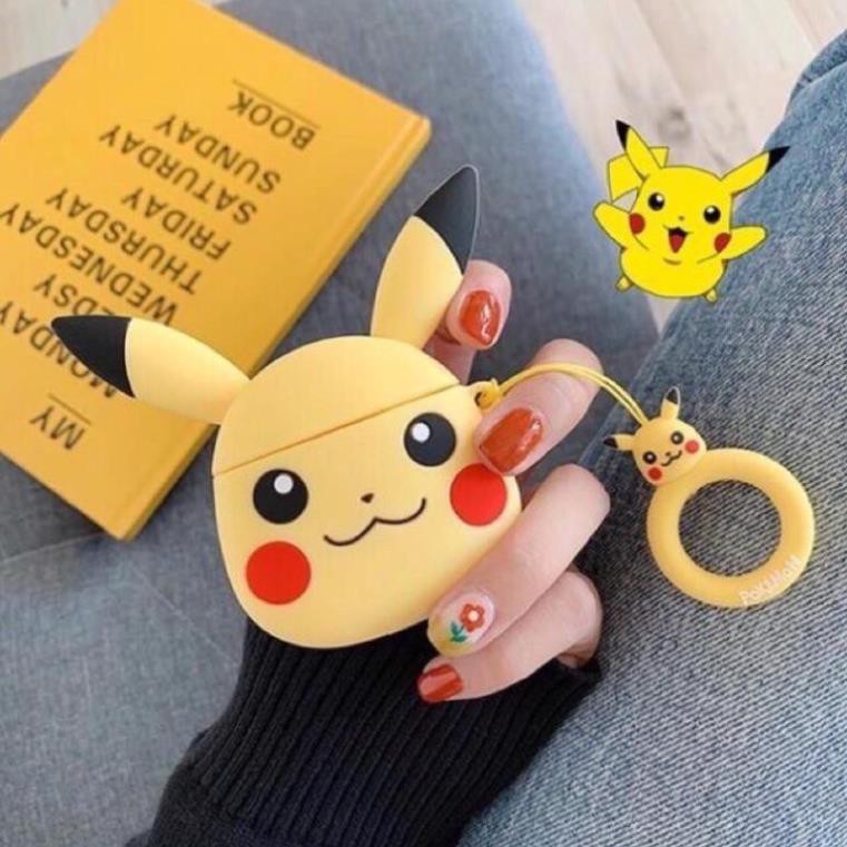 Case Airpods 1/2 Inpods - Vỏ Bao Đựng Bảo Vệ Ốp Tai Nghe, Sillicone Dẻo Chống Bám Bẩn Pikachu -LuvCase