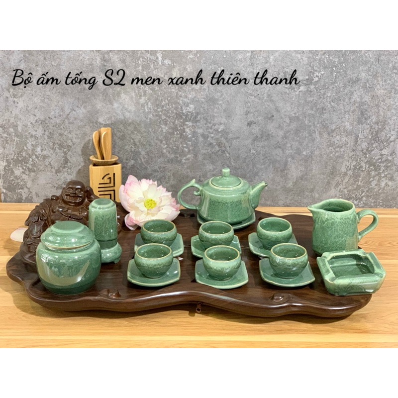 Bộ Ấm Chén Sứ Men Thiên Thanh Ấm Uống Trà Nhiều Kiểu Dáng Sứ Bát Tràng Cao Cấp Làm Quà Tặng