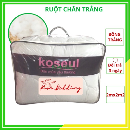 Ruột chăn bông trắng tinh 2mx2m2 (loại dày dặn) đắp đông êm nhẹ KimBedding