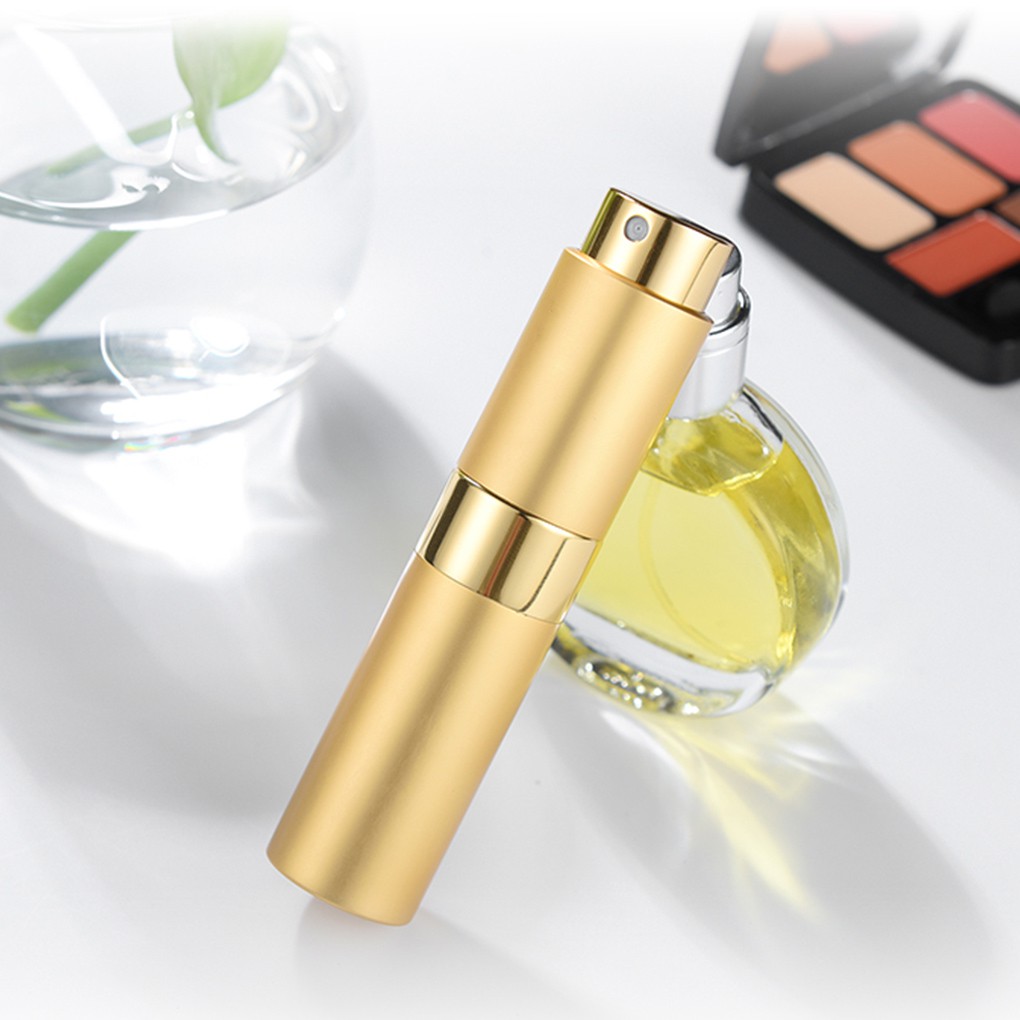 [Hàng mới về] Bình chiết nước hoa dạng xịt dung tích 8/15 ml với thiết kế vỏ màu vàng sang trọng tiện dụng