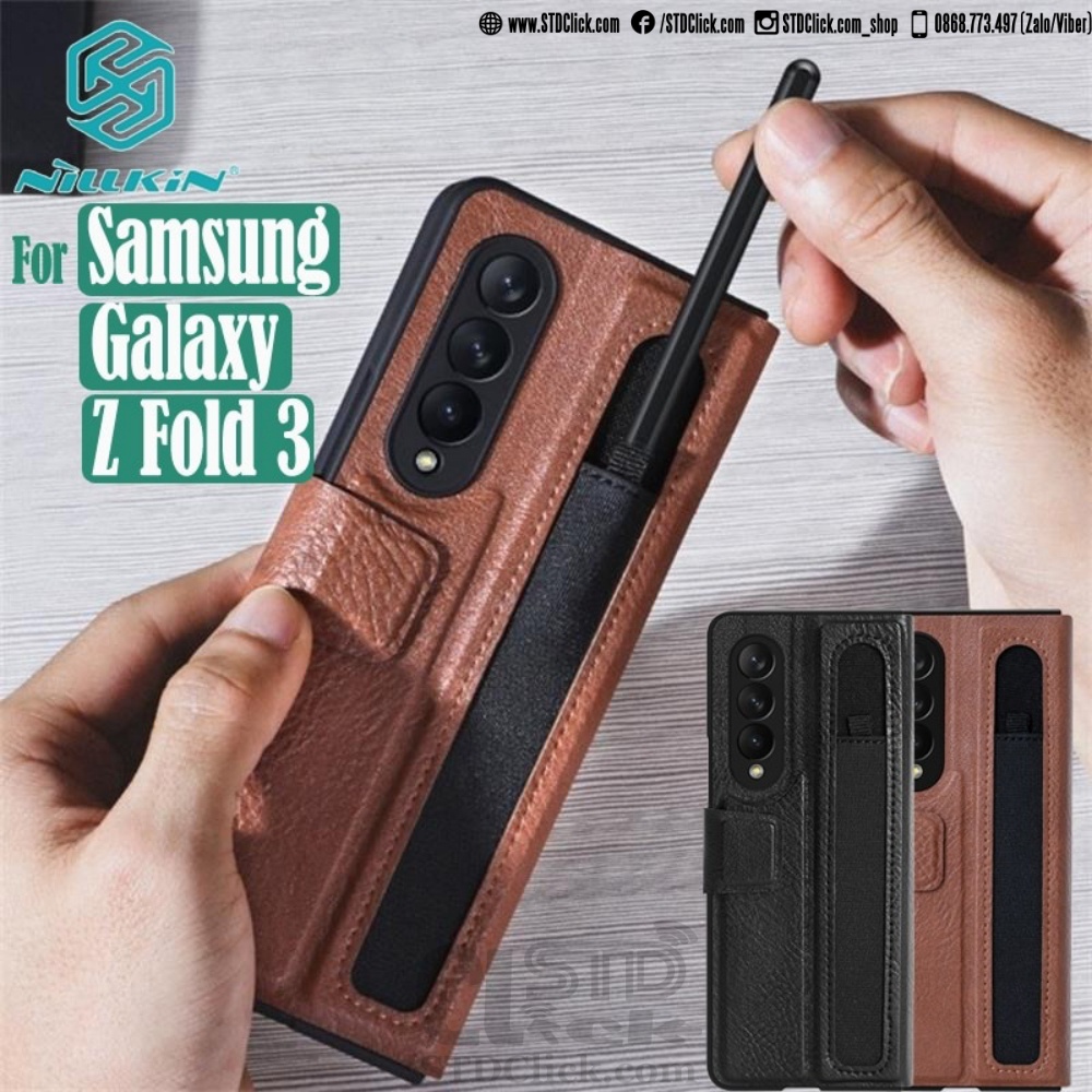 ỐP LƯNG SAMSUNG GALAXY Z FOLD 3 5G NILLKIN AOGE CÓ KHE GIỮ BÚT CHÍNH HÃNG