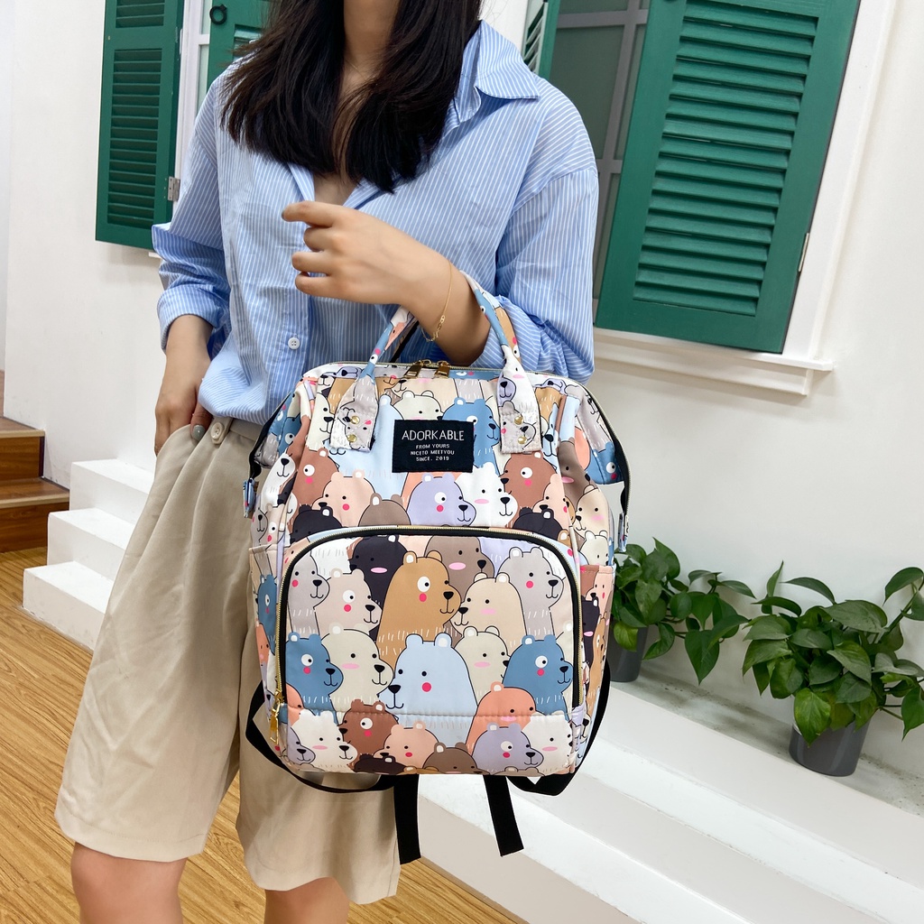 CHAIKA KILTER CK027 Balo vải đa năng thời trang cho mẹ đựng bình sữa & đồ dùng cho bé