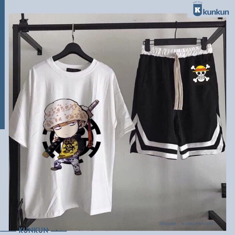 Đồ Bộ One Piece, Set Áo Quần One Piece Mũ Rơm Luffy