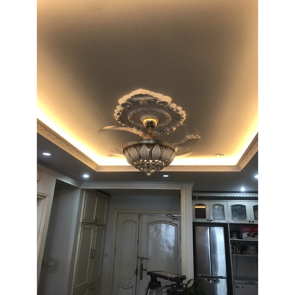 QUẠT TRẦN ĐÈN KHÔNG CÁNH CỤP XÒE,PHONG CÁCH HIỆN ĐẠI,ĐỘNG CƠ DC SIÊU TIẾT KIỆM ĐIỆN,ĐÈN LED 3 CHẾ ĐỘ ÁNH SÁNG
