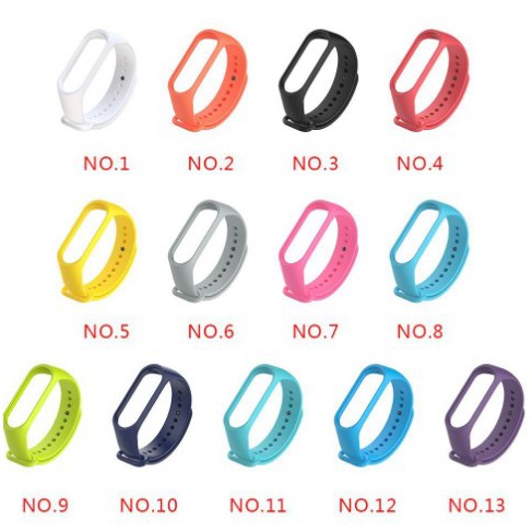 Dây đeo bằng silicone nhiều màu cho đồng hồ thông minh Xiaomi Mi Band 3 Miband 3 4 ( 26 màu )