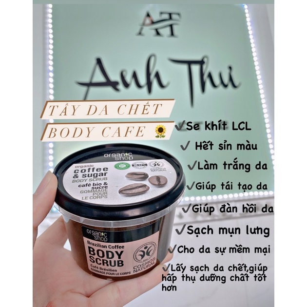 Tẩy Tế Bào Chết Body Organic Shop Coffee Sugar Body Scrub 250ml