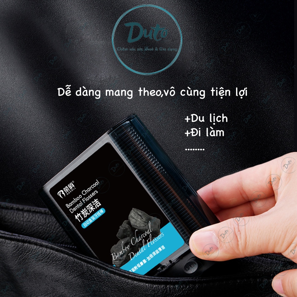 Chỉ nha khoa than tre,hộp đựng thông minh sẵn 88 chiếc