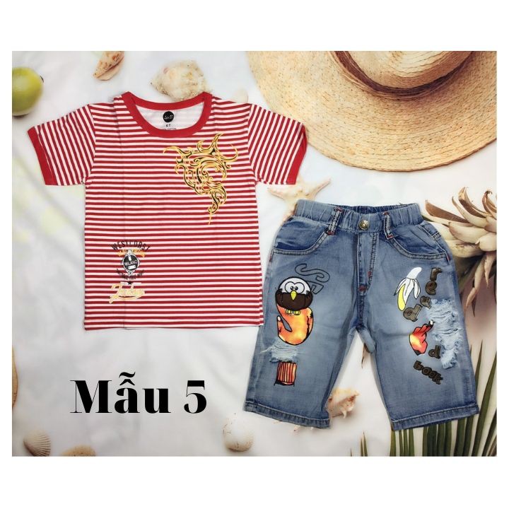 Đồ bộ bé trai sọc từ 9-39kg - Thời trang bé trai- jeans - thun cotton thấm hút mồ hôi- Tomchuakids