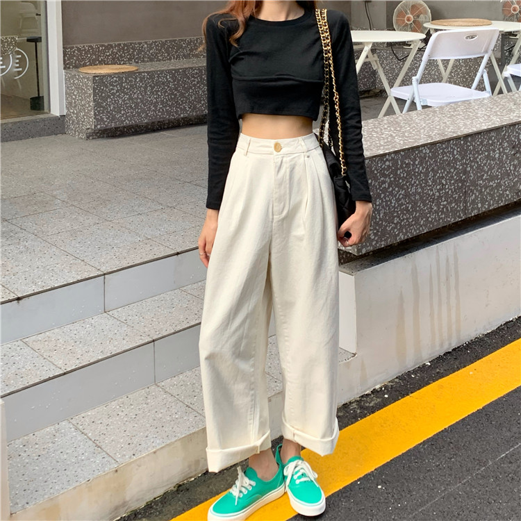 Quần Dài Lưng Cao Ống Suông Màu Trơn 37499 | BigBuy360 - bigbuy360.vn