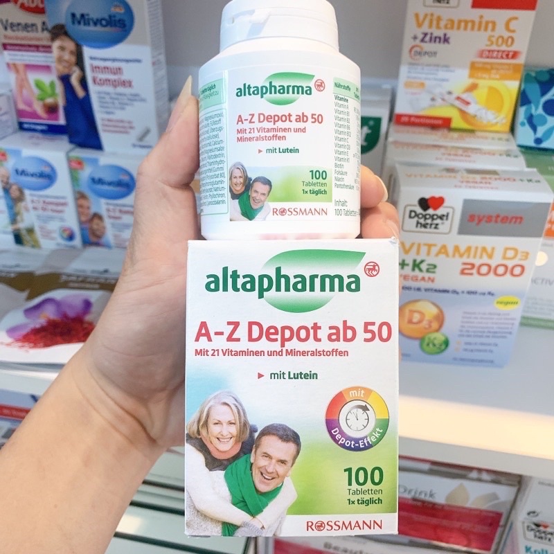Viên uống vitamin tổng hợp cho người già Altapharma A-Z Depot AB 50, 100v