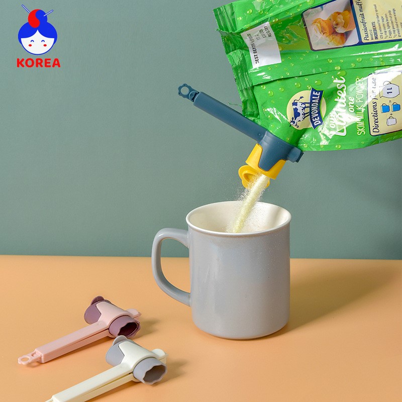 (Mẫu 2) Kẹp miệng túi đựng thực phẩm có nắp đổ cực tiện lợi GIA DỤNG KOREA