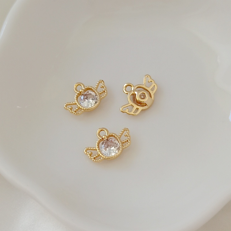 Mặt Vòng cổ Hình Thiên Thần Bằng Đồng 14K 12 * 8mm DIY