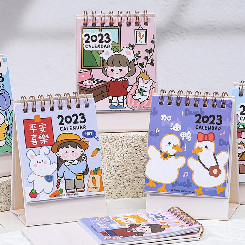 Lịch để bàn mini 2022 dùng để lên kế hoạch họa tiết hoạt hình sáng tạo quà tặng dành cho học sinh