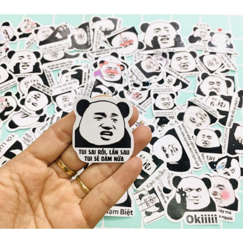 sticker gấu trúc baozou manhua meme (combo 10 - 50 cái,random hình)