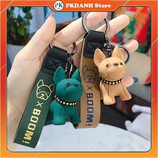 Móc khóa hình chú chó bull dễ thương, móc chìa khoá keychain cún dog nhiều màu