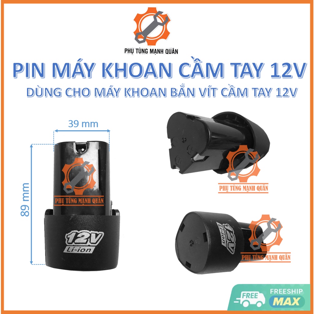 Pin máy khoan cầm tay 12V dùng cho các loại máy khoan bắn vít cầm tay 12V ( nếu đúng kích thước)