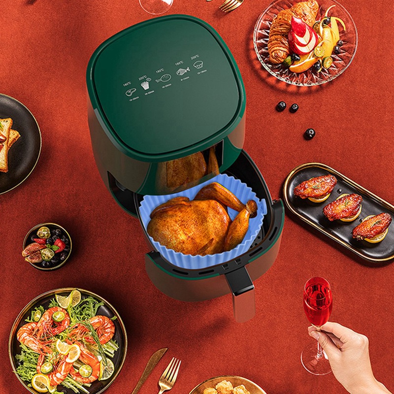 Tấm Lót Nồi Chiên Không Dầu Bằng Silicone Chịu Nhiệt Có Thể Tái Sử Dụng Tiện Lợi Dành Cho Nướng Bánh