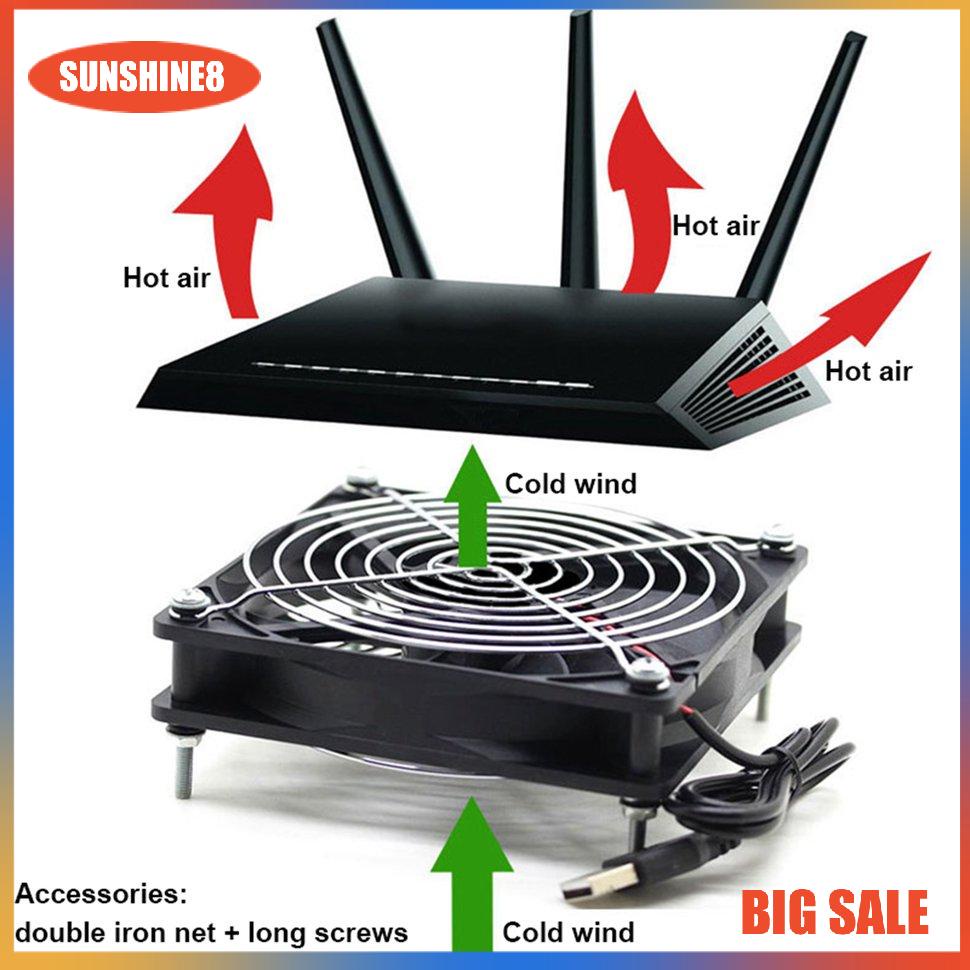 【SUN】Bộ định tuyến USB 5V Quạt làm mát Tự làm TV Box Ball Sleeve Cooler với lưới bảo vệ