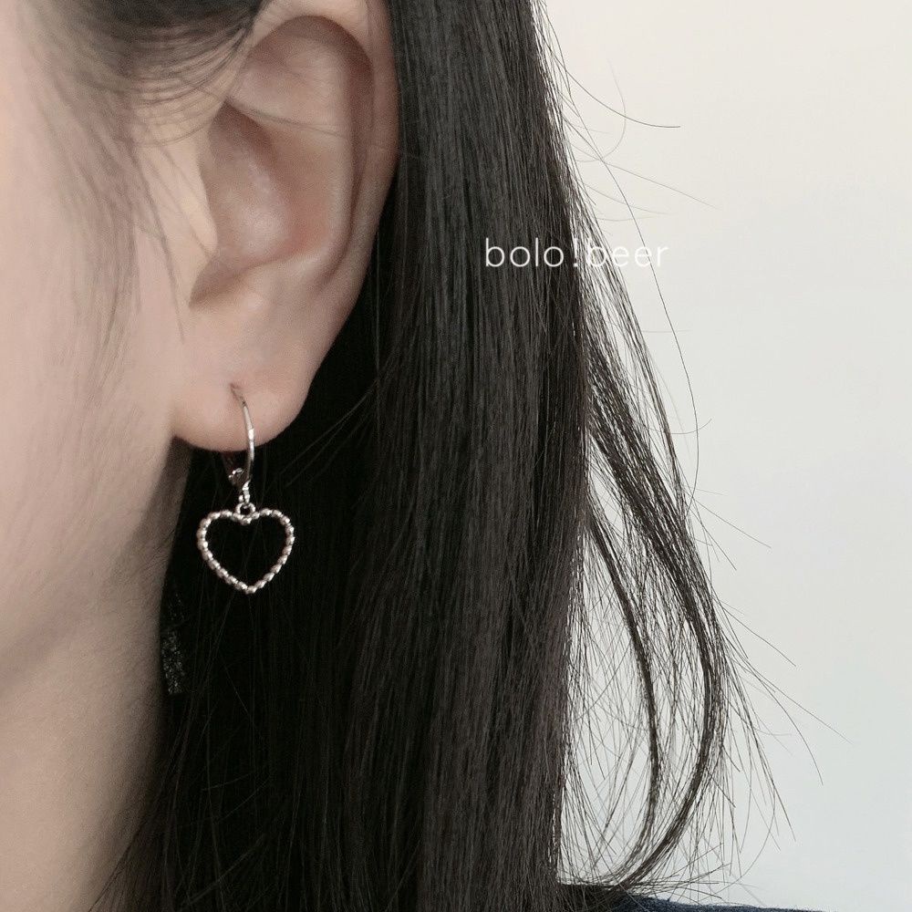Khuyên tai hình trái tim phong cách Hàn Quốc