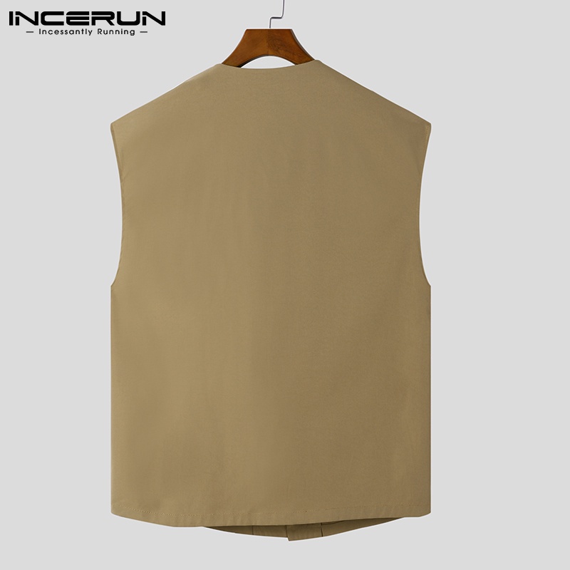 Áo ghi lê nam INCERUN nút cài bất đối xứng phong cách thời trang Hàn Quốc