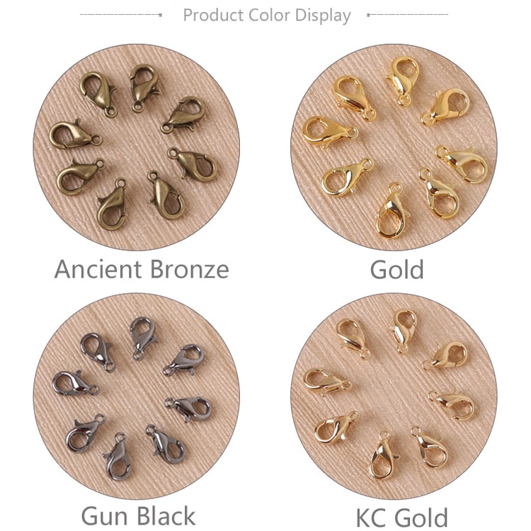 Móc Kẹp Tôm Hùm Bằng Kim Loại Màu Vàng / rhodium Dùng Làm Trang Sức diy