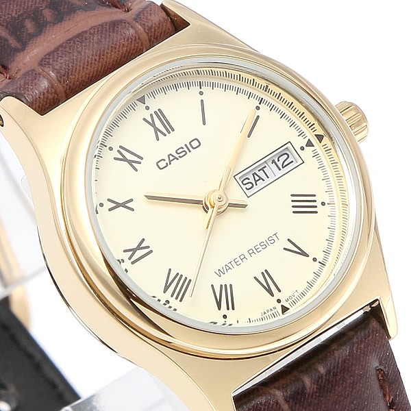 Đồng hồ nữ dây da Casio chính hãng Anh Khuê LTP-V006GL-9BUDF