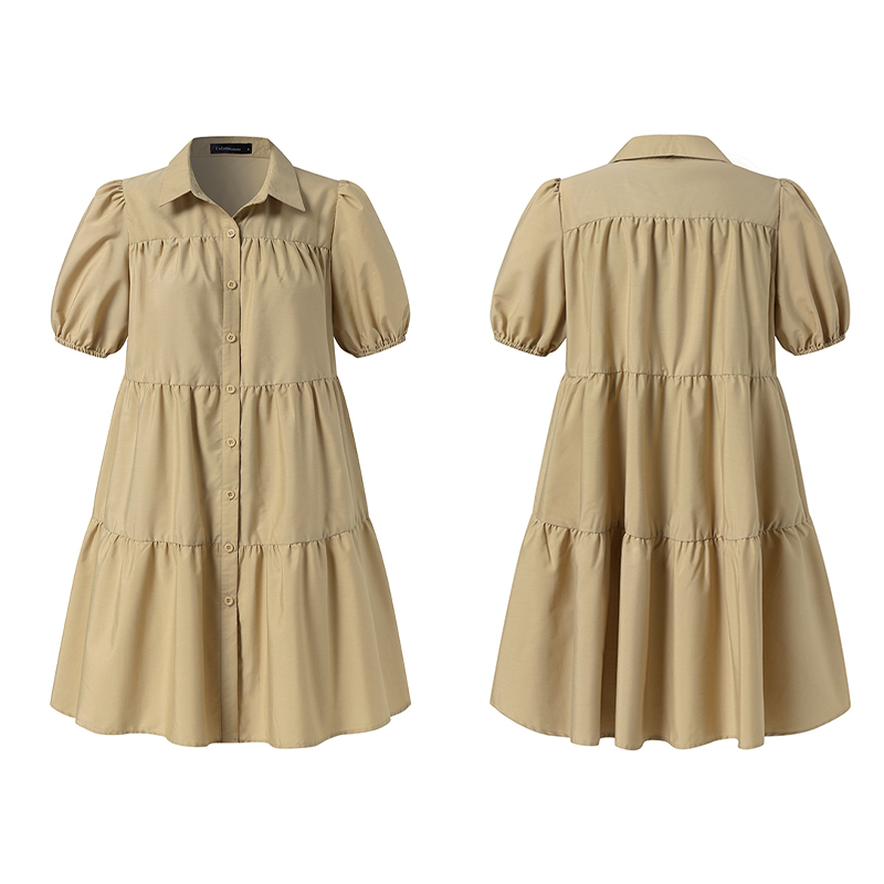 CELMIA Đầm Nữ Ngắn Tay Cổ Tròn Xếp Ly Thời Trang | BigBuy360 - bigbuy360.vn