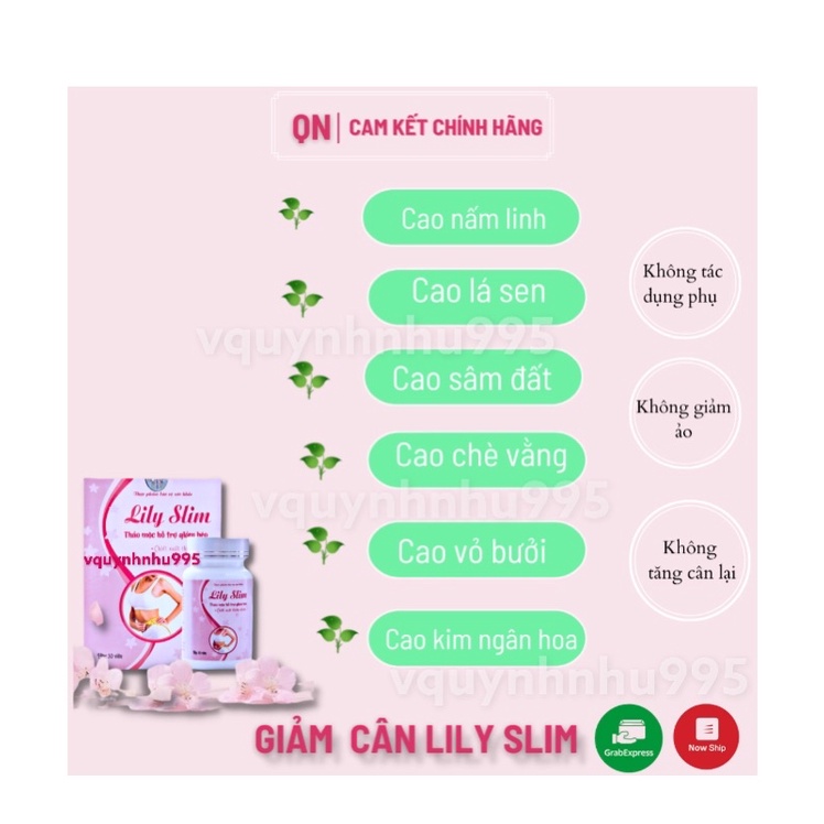 Giảm cân Lily Slim (10-20 Viên) - Giảm Cân Nhanh ❤️Giảm cân an toàn ❤️ Thảo mộc không phải thuốc giảm cân