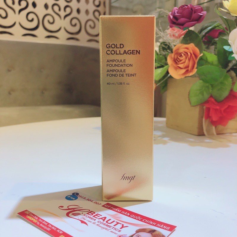 Kem nền che khuyết điểm trang điểm sáng da chống nắng SPF30PA++ The Face Shop fmgt Gold Collagen Ampoule Foundation 40ml | BigBuy360 - bigbuy360.vn