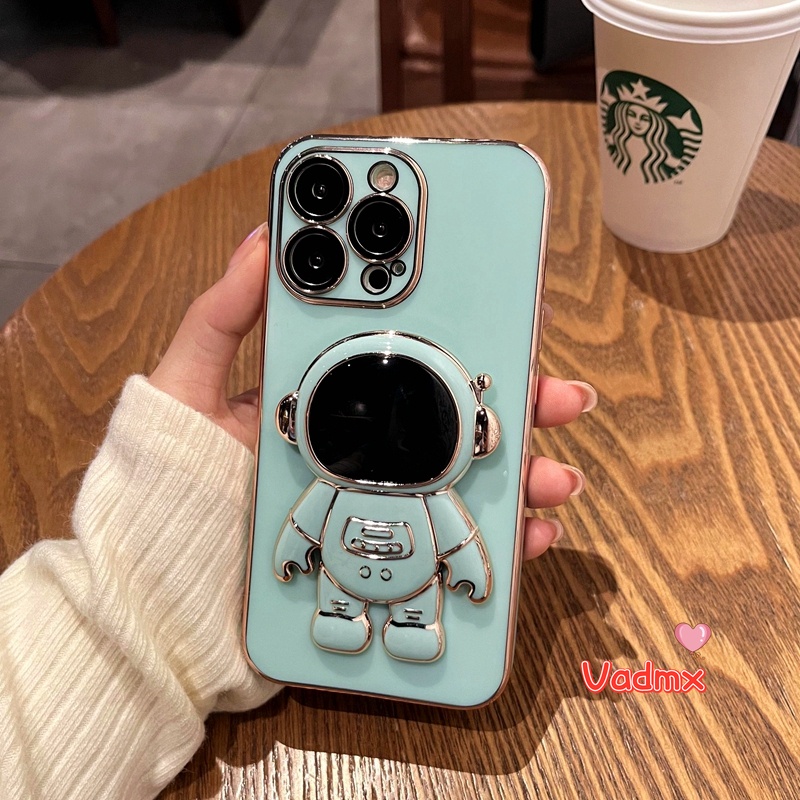 Ốp Điện Thoại Silicon Mềm Chống Sốc Có Giá Đỡ Hình Phi Hành Gia Sang Trọng Cho Xiaomi Mi 10 9 8 10T Lite Pro 10S 10i