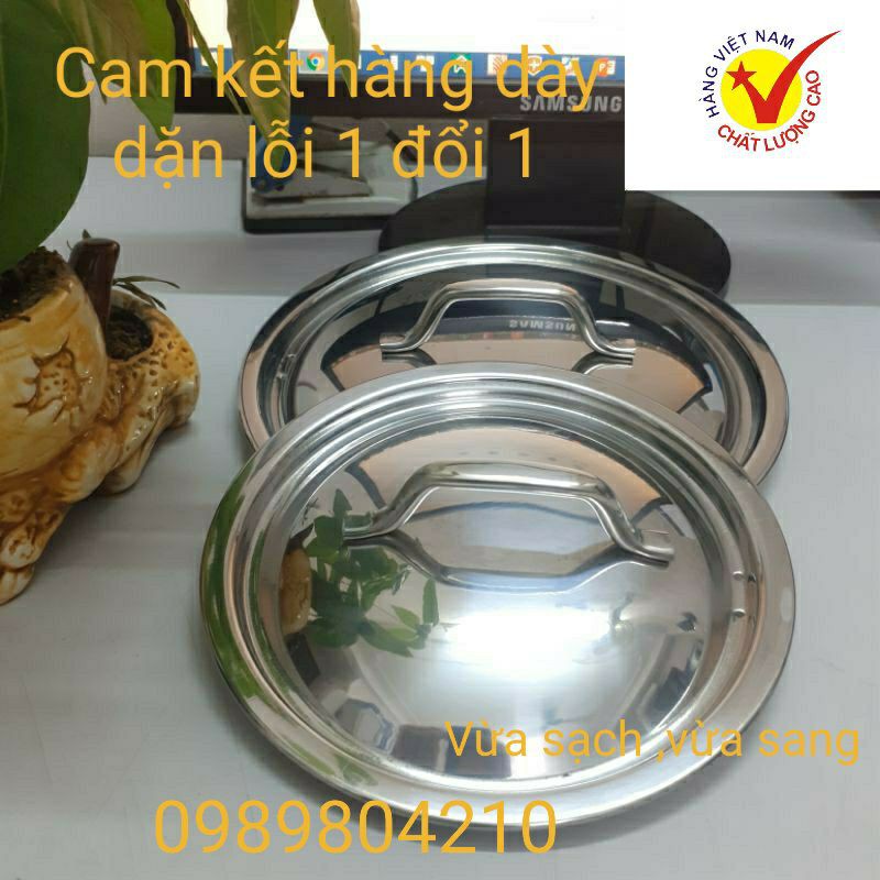 (Chính Hãng Hàng Dày Dặn )Nắp nồi inox ,vung nồi inox đậy nồi ,chảo ,quánh, đủ size từ 14,16,18,20,22,24,26,28,30,32,