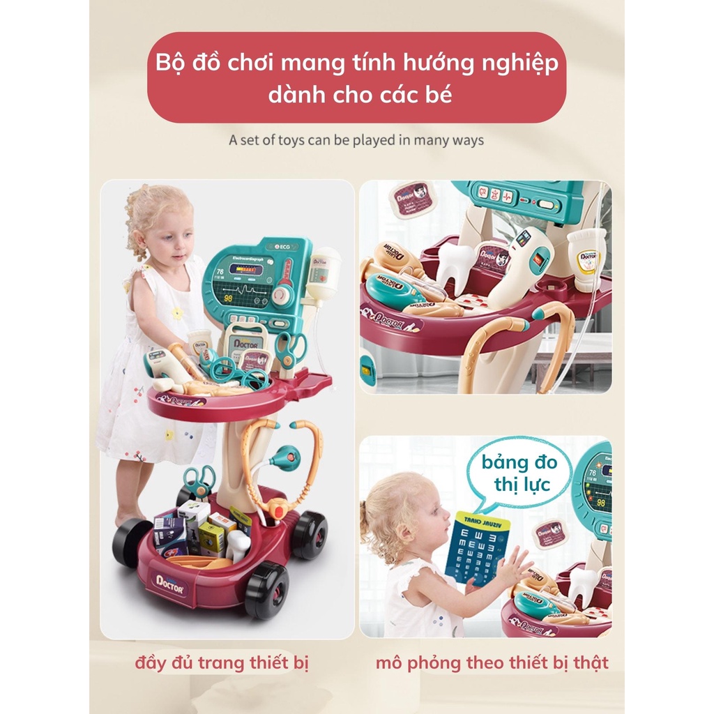 Đồ chơi bác sĩ cho bé gái, bé trai cao cấp cỡ lớn, đồ chơi nhập vai cho trẻ em BOBIKIDS BS01