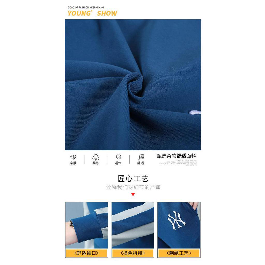 Bộ trang phục thể thao dài tay thêu họa tiết thời trang xuân thu 2020 phong cách Hàn Quốc cho nữ