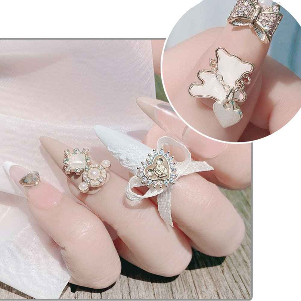 CHARMS (Hàng Mới Về) 1 Phụ Kiện Ngọc Trai Giả 3D Trang Trí Móng Tay Nghệ Thuật Sang Trọng