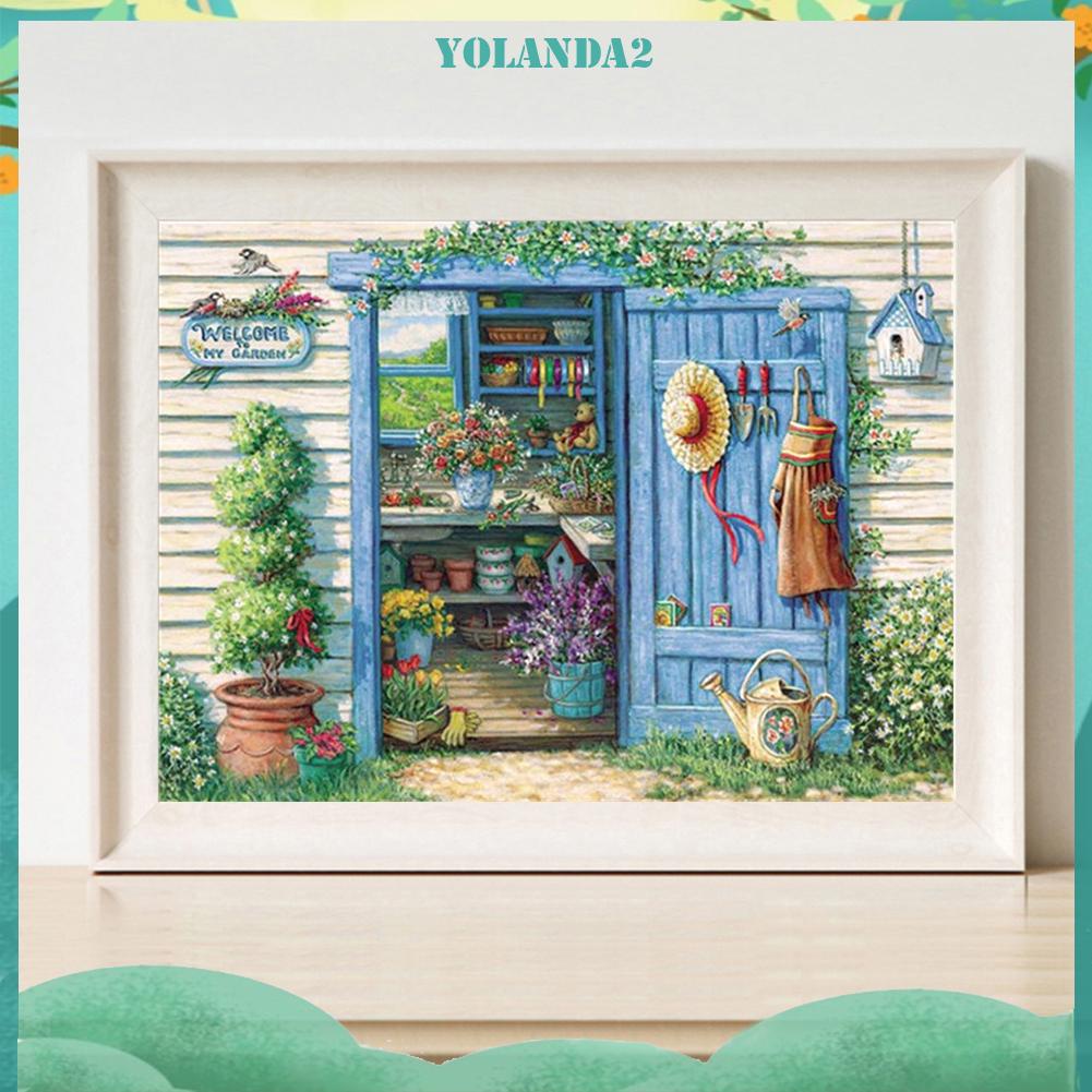 Toàn Bộ Bộ Tranh Thêu Chữ Thập Diy 11ct Hình Ngôi Nhà Hoa