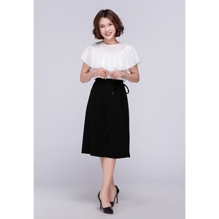 Chân váy phối nút buộc nơ cách điệu